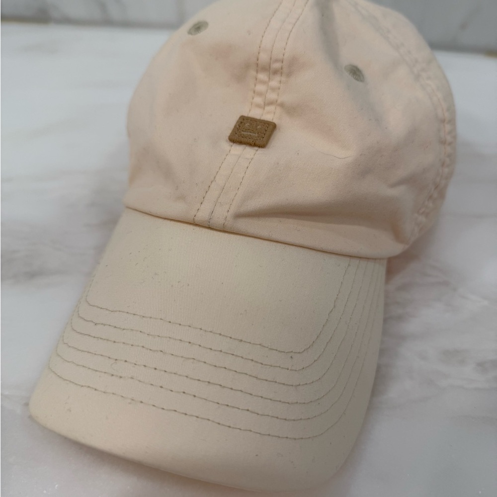 Acne Beige Cap with Tan Stitching